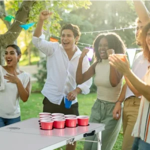 VEVOR Φορητό Τραπέζι Beer Pong  2.4 μ. για Πάρτι με Θέσεις για Ποτήρια και Μπάλες Πονγκ ZDPJYXZGCKDKGUYQ7V0 - Image 7