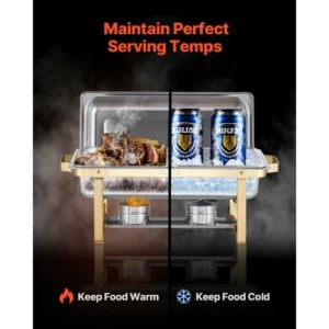 VEVOR 8 Qt Rectangle Chafing Dish Buffet Set ZFXBXGSTGK4J10ULXV0 - Image 3