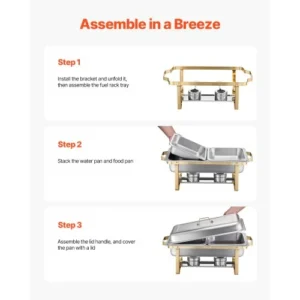 VEVOR 8 Qt Rectangle Chafing Dish Buffet Set ZFXBXGSTGK4J10ULXV0 - Image 6