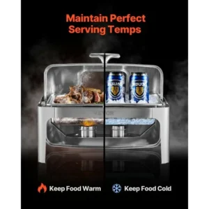 VEVOR Ορθογώνιο Σκεύος Θέρμανσης 9Qt με 2 Μισά Ταψιά ZFXQFGK1JTYS0BDQ9V0 - Image 3