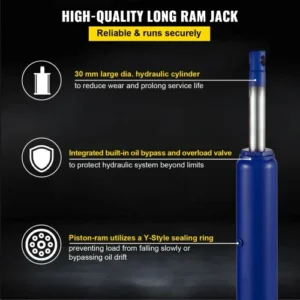 Υδραυλικός Γρύλος VEVOR 8 Τόνων με Μονοπίστονη Αντλία και Βάση Clevis, Μπλε  ZGYYQJDLSDG8TK6M6V0 - Image 3