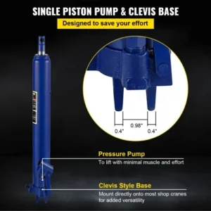 Υδραυλικός Γρύλος VEVOR 8 Τόνων με Μονοπίστονη Αντλία και Βάση Clevis, Μπλε  ZGYYQJDLSDG8TK6M6V0 - Image 4