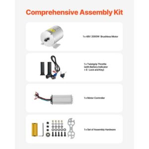 VEVOR Σετ Ηλεκτρικού Κινητήρα 2000W 48V 4300rpm & Ελεγκτής Ταχύτητας ZLWSDJTJ2000EEQF3V9 - Image 4
