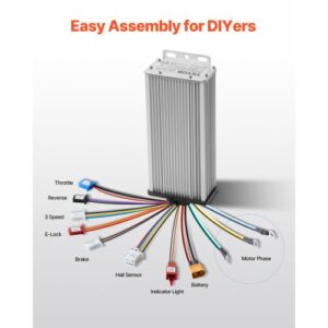 VEVOR Σετ Ηλεκτρικού Κινητήρα 2000W 48V 4300rpm & Ελεγκτής Ταχύτητας ZLWSDJTJ2000EEQF3V9 - Image 5