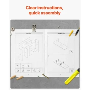 VEVOR Μαύρο Επιτραπέζιο Ράφι 2 Επιπέδων για Γραφείο & Σπίτι ZMSJDNZSJMB22GJVGV0 - Image 4