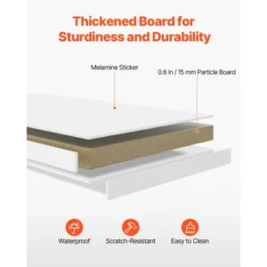 VEVOR Λευκή Επιτραπέζια Ραφιέρα 2 Επιπέδων για Γραφείο & Σπίτι ZMSJDNZSJMB2EZ0EXV0 - Image 3