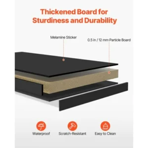 VEVOR Μαύρο Επιτραπέζιο Ράφι 3 Επιπέδων για Γραφείο & Σπίτι ZMSJDNZSJMB3FTXWIV0 - Image 3