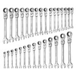 VEVOR Σετ Γερμανικών Κλειδιών Flex-Head, 30 Τεμάχια, SAE & Metric, 72 Δόντια, Cr-V Ατσάλι, με Θήκη Ρολό, Ασημί ZXBSTZYTS30PZCM4L001V0 - Image 7