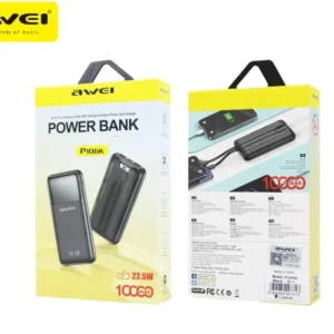 Powerbank - P106K - 10.000mah - 22.5W - AWEI - 007313 - Black - Image 2