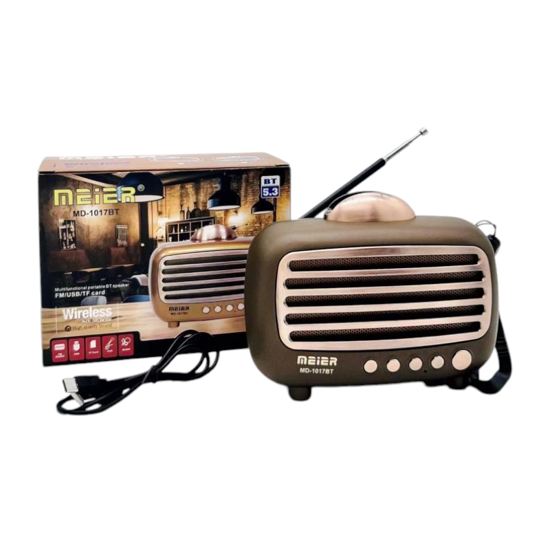 Επαναφορτιζόμενο ραδιόφωνο Retro - MD-1017BT - 410171 - Brown Επαναφορτιζόμενο ραδιόφωνο Retro - MD-1017BT - 410171 - Brown