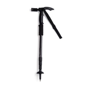 Τηλεσκοπικό μπαστούνι ορειβασίας με φακό - Μπατόν -138339 - Black