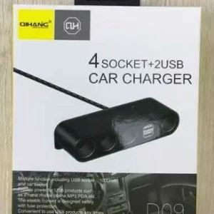 Πολύπριζο φόρτισης αναπτήρα αυτοκινήτου με 4 παροχές - 2 Θύρες USB - D09 - 428090 - Image 2