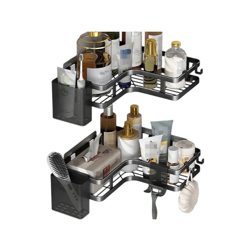 Σετ επιτοίχια γωνιακά ράφια μπάνιου - 5pcs - 2152-1 - 170134 - Black Σετ επιτοίχια γωνιακά ράφια μπάνιου - 5pcs - 2152-1 - 170134 - Black