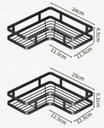 Σετ επιτοίχια γωνιακά ράφια μπάνιου - 5pcs - 2152-1 - 170134 - Black - Image 2