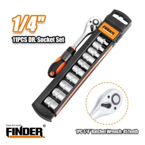 Σετ καρυδάκια με καστάνια - Sleeve tools  - 11pcs - 1/4 - Finder - 192867 - Image 7