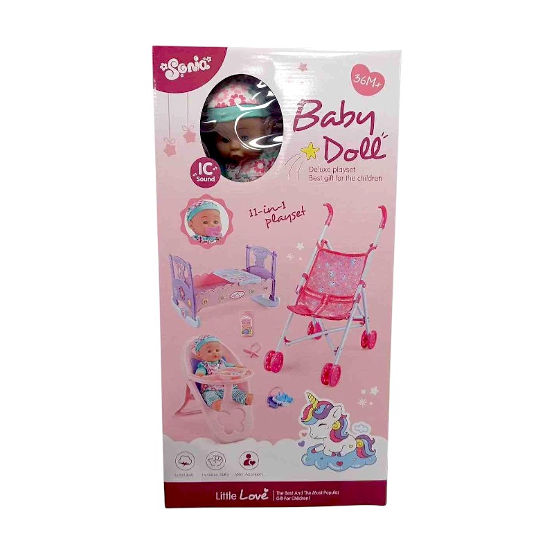 Κούκλα μωρό με πλήρες σετ φροντίδας - SO-6931 - 215622 Κούκλα μωρό με πλήρες σετ φροντίδας - SO-6931 - 215622