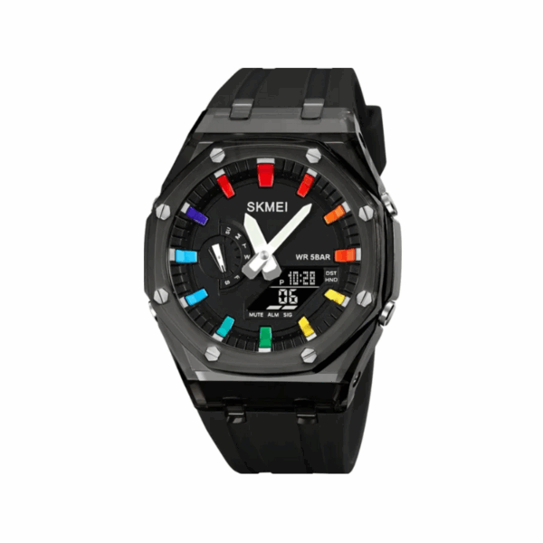 Ψηφιακό/αναλογικό ρολόι χειρός - Skmei - 2100 - Black/Black