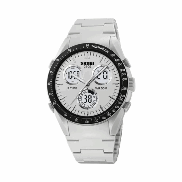 Ψηφιακό/αναλογικό ρολόι χειρός - Skmei - 2109 - Light Grey
