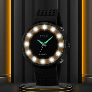 Αναλογικό ρολόι χειρός LED - Skmei - 2132 - Gold - Image 4