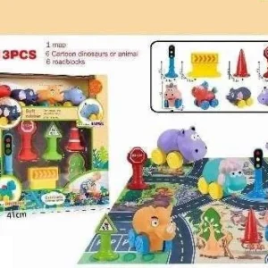 Σετ μοκέτα αυτοκινητόδρομος με αυτοκίνητα ζωάκια - 13pcs - JLX5510-2 - 308256 - Image 2