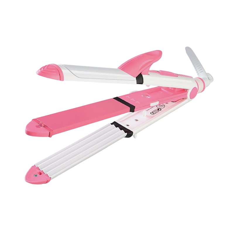 Ισιωτική μαλλιών - 3in1 - KM-1213 - Multistyler - Kemei - Pink/White Ισιωτική μαλλιών - 3in1 - KM-1213 - Multistyler - Kemei - Pink/White