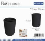 Θήκες οδοντόβουρτσας πλαστικές σε σετ 5Χ - Black - 21788 - Image 2