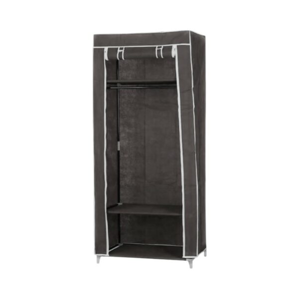 Υφασμάτινη ντουλάπα ρούχων με ράφια - 8875 - 521711 - Dark Grey