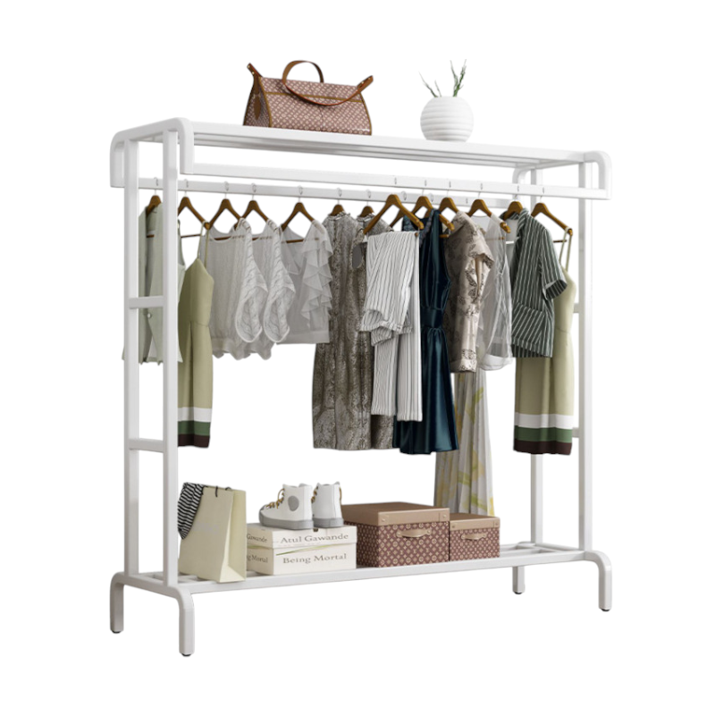 Κρεμάστρα δαπέδου με ράφι παπουτσιών - TM0021 - 522657 - White Κρεμάστρα δαπέδου με ράφι παπουτσιών - TM0021 - 522657 - White