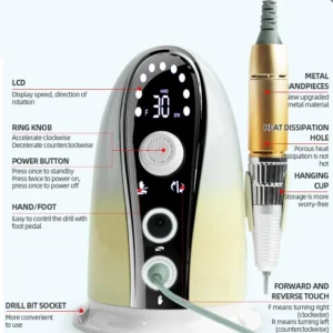Ηλεκτρικός τροχός μανικιούρ-πεντικιούρ - VKN-JMD305 - 581412 - Yellow - Image 5