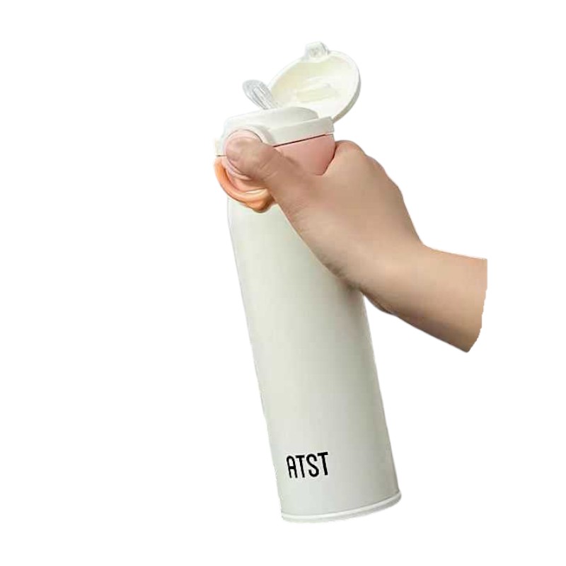 Φορητό παγούρι-θερμός με καλαμάκι - YCBW634 - 500ml - 696345 - White