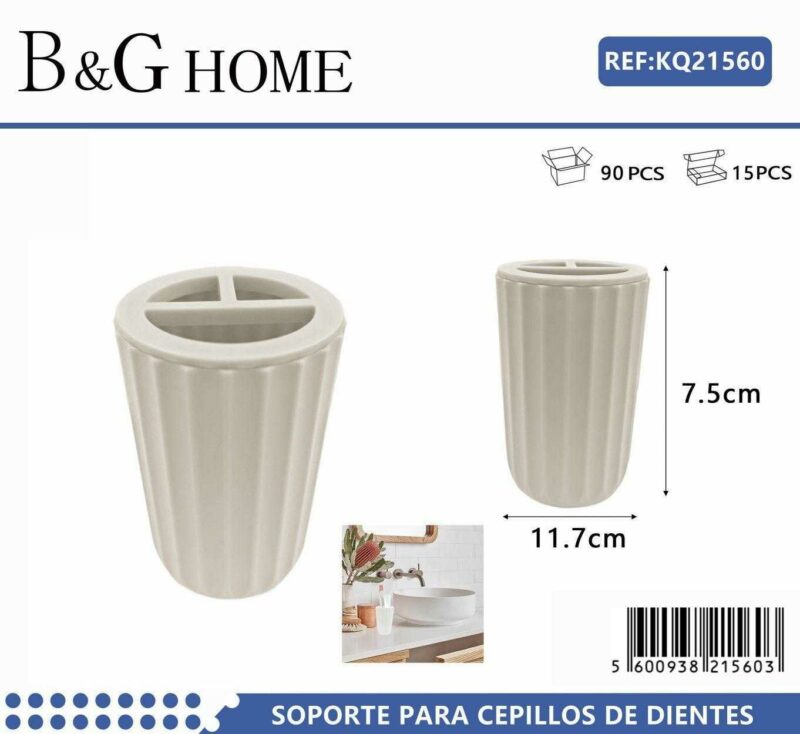 Θήκες οδοντόβουρτσας πλαστικές σε σετ 5Χ - Beige - 21560 - Image 2