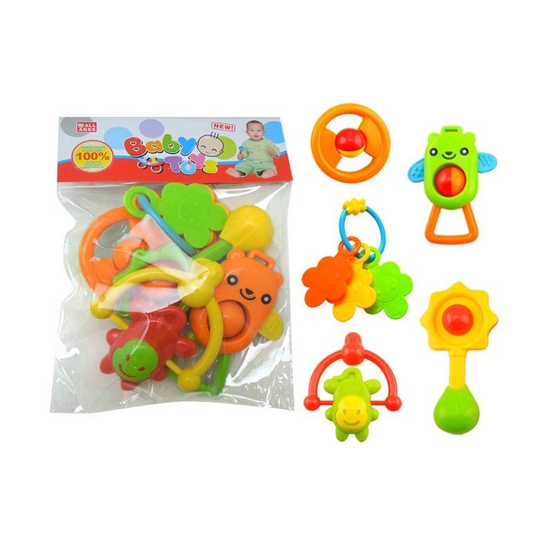 Σετ βρεφικές κουδουνίστρες & μασητικά - BM8005-35 - 5pcs - 730302