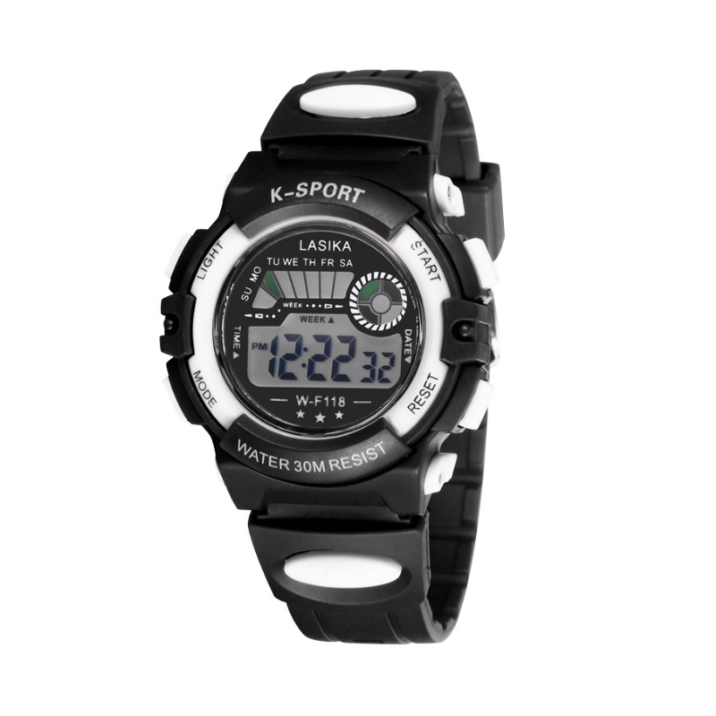 Παιδικό ψηφιακό ρολόι χειρός - WF118 - Lasika - 115145 - Black/White Παιδικό ψηφιακό ρολόι χειρός - WF118 - Lasika - 115145 - Black/White