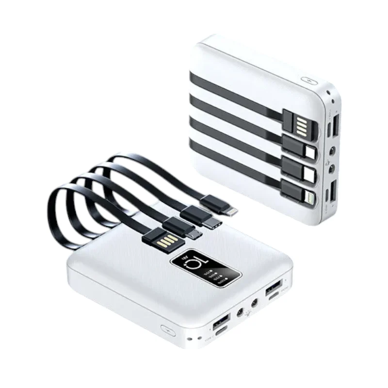 Powerbank mini - 4in1 - 10.000mah - S-341 - 884485 - White Powerbank mini - 4in1 - 10.000mah - S-341 - 884485 - White