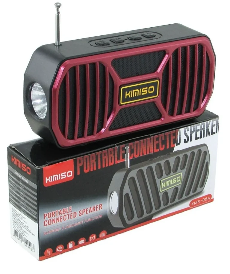 Ασύρματο ηχείο Bluetooth με φακό LED – KMS-05B – 885871 - Red - Image 12