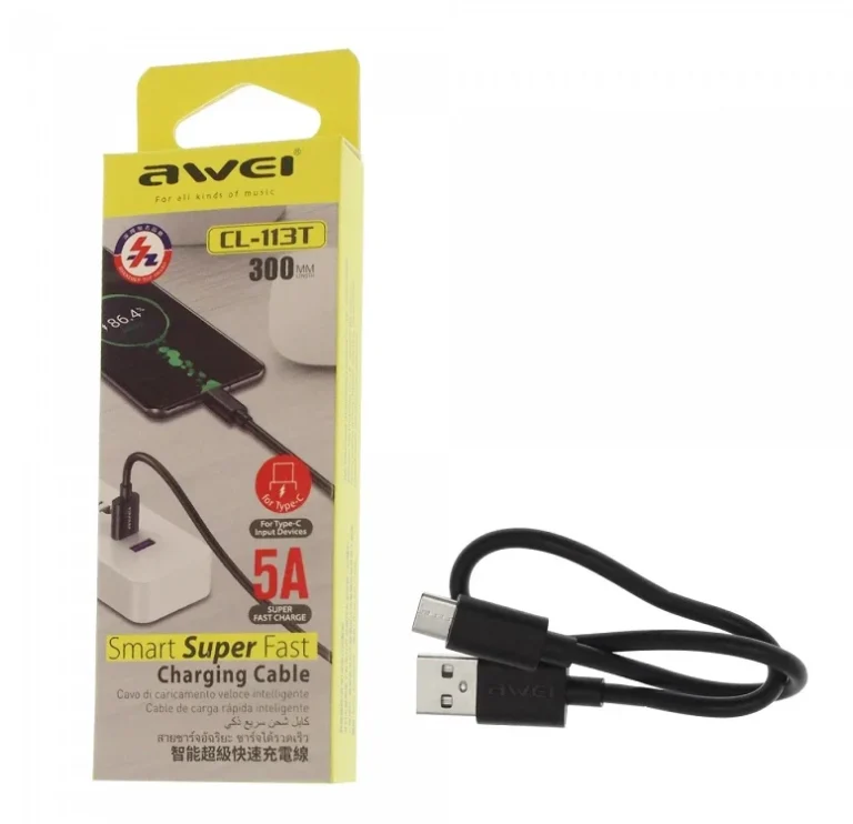 Καλώδιο φόρτισης & data - Type-C - CL-113T - Fast Charge - 5A - AWEI - 000956 - Image 2