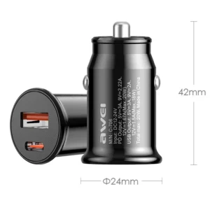 Φορτιστής αναπτήρα αυτοκινήτου - Quick Charger - C706 - AWEI - 888421 - Image 2