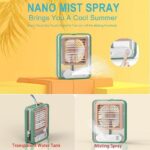 Επαναφορτιζόμενος mini ανεμιστήρας & υγραντήρας - 903487 - Blue - Image 3