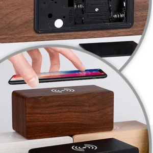 Ψηφιακό ρολόι - Ξυπνητήρι με βάση ασύρματης φόρτισης smartphone - ET025-MINI - 909467 - White - Image 2