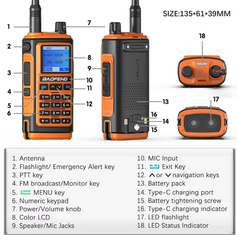 Φορητός πομποδέκτης - UV17 - Baofeng - 920170 - Orange - Image 4