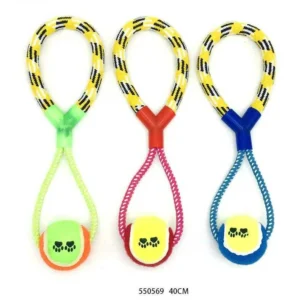 Παιχνίδι σκύλου σχοινί με μπάλα - 40cm - 12pcs - 550569 - Image 6