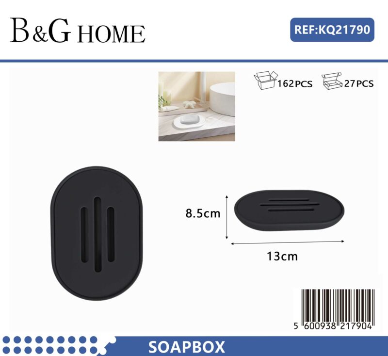 Σαπουνοθήκες μπάνιου πλαστικές - Σετ 9pcs - Black - 21784 - Image 2