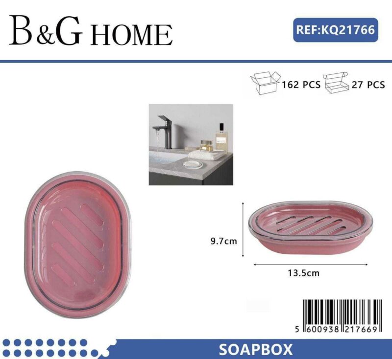 Σαπουνοθήκες μπάνιου πλαστικές - Σετ 9pcs - Pink - 21766 - Image 2