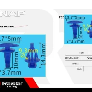 Σετ συνδετήρες αυτοκινήτου - 10pcs - R-F16101-08 - 180867 - Image 6