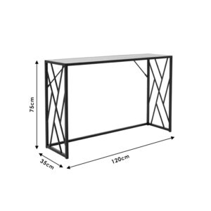 Κονσόλα Ivy pakoworld χρώμα καρυδί-μαύρο 120x35x75εκ-066-000015