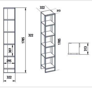 Βιβλιοθήκη Marble pakoworld χρώμα λευκό μαρμάρου-χρυσό 32x31