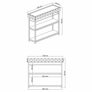 Κονσόλα PWF-0629 pakoworld λευκό-μαύρο 102x32x83εκ-071-001502