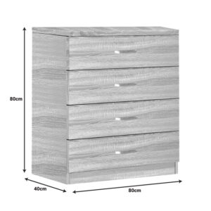 Συρταριέρα Killian pakoworld  με 4 συρτάρια sonoma 80x40x80εκ-072-000078