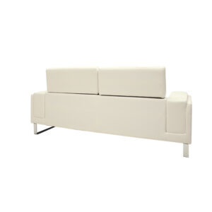 Καναπές Shea pakoworld 3θέσιος PU ivory-inox 198x80x87εκ-074-000008