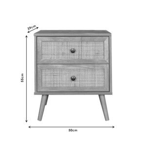 Κομοδίνο Oslo pakoworld μαύρο-φυσικό 50x39x55εκ-086-000014